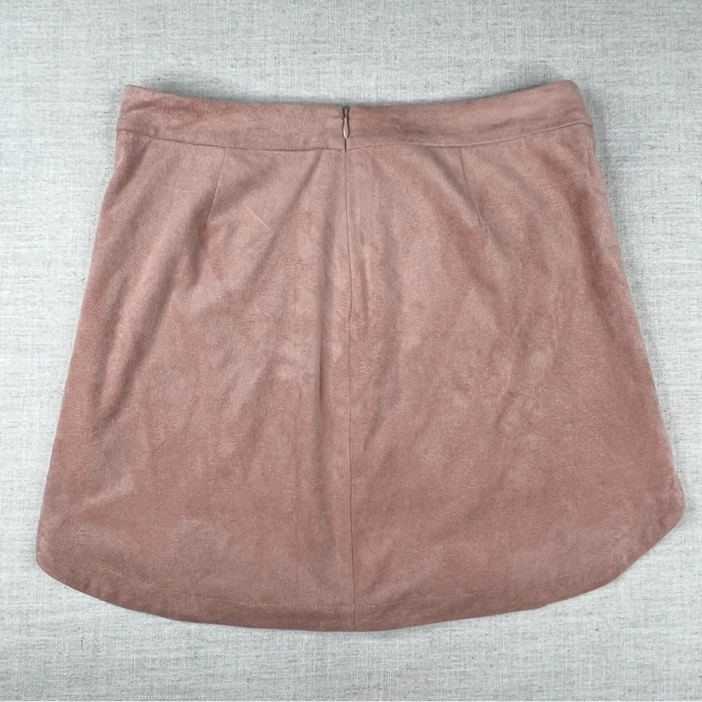 BB Dakota Annette Faux‎ Suede Mini Skirt Womens Size 4 Pink Lemonade Lined